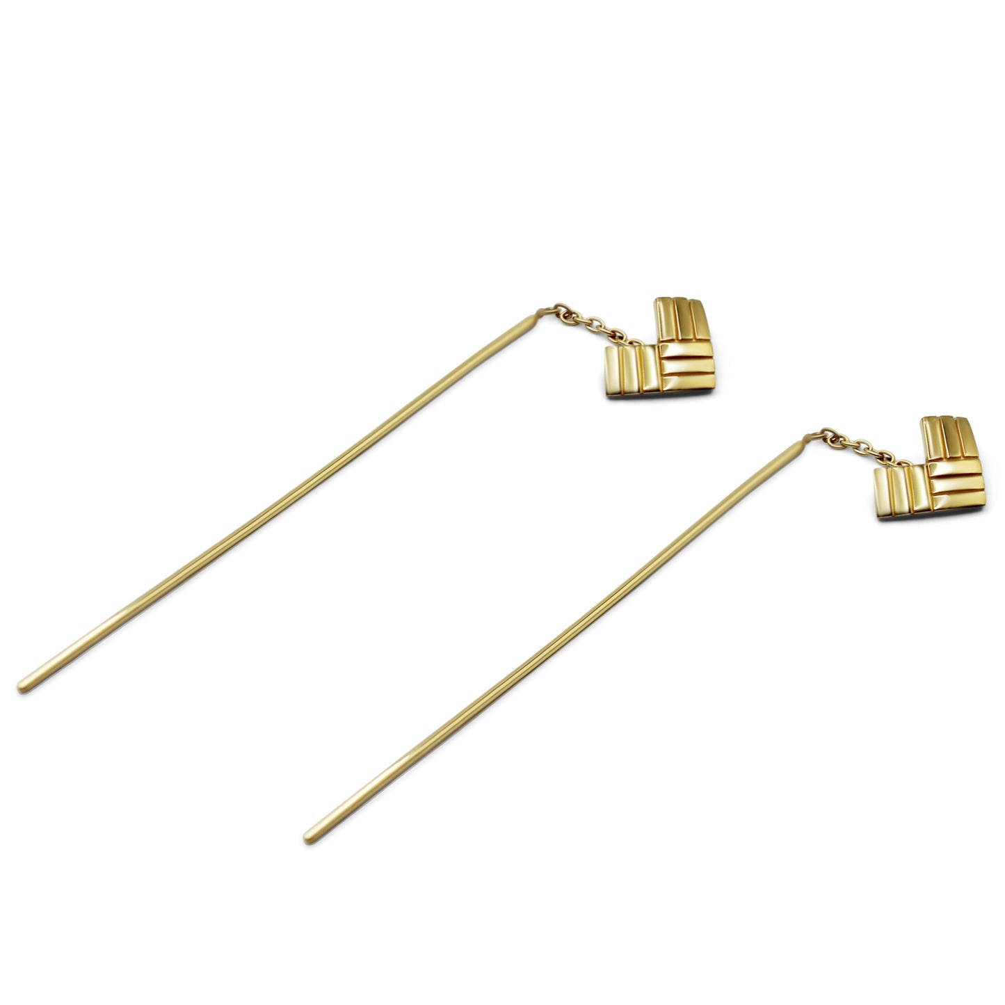 Plait Dangle Earring Gold