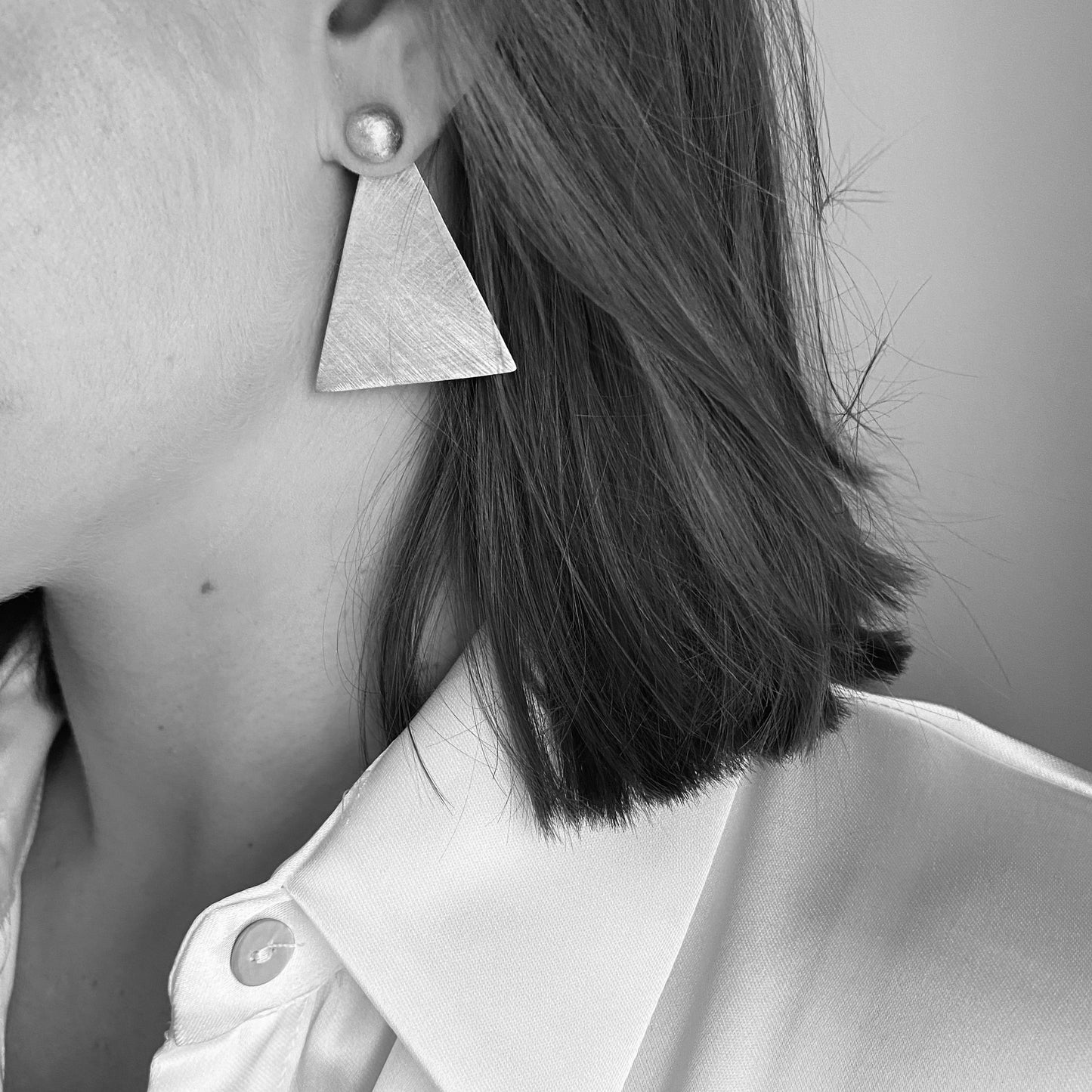 Triangle Stud Earring Silver