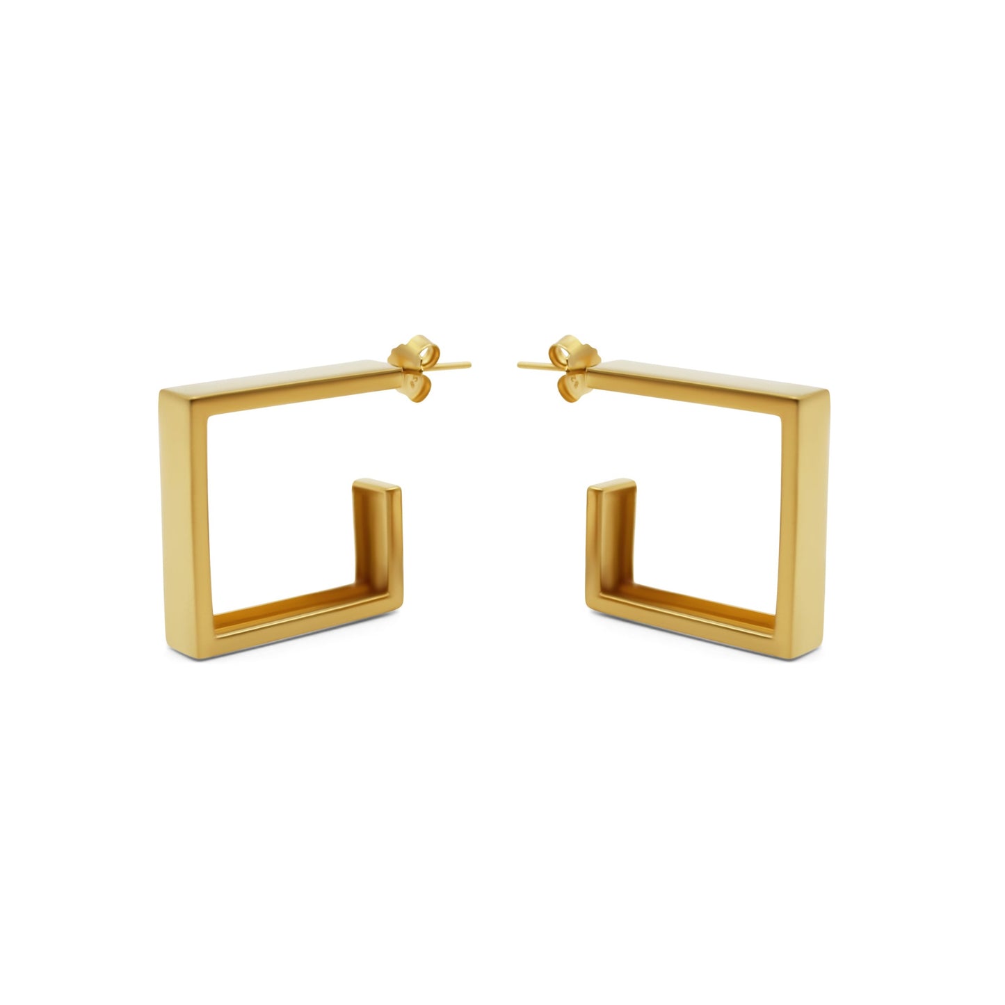 Box Earring Gold Earrings