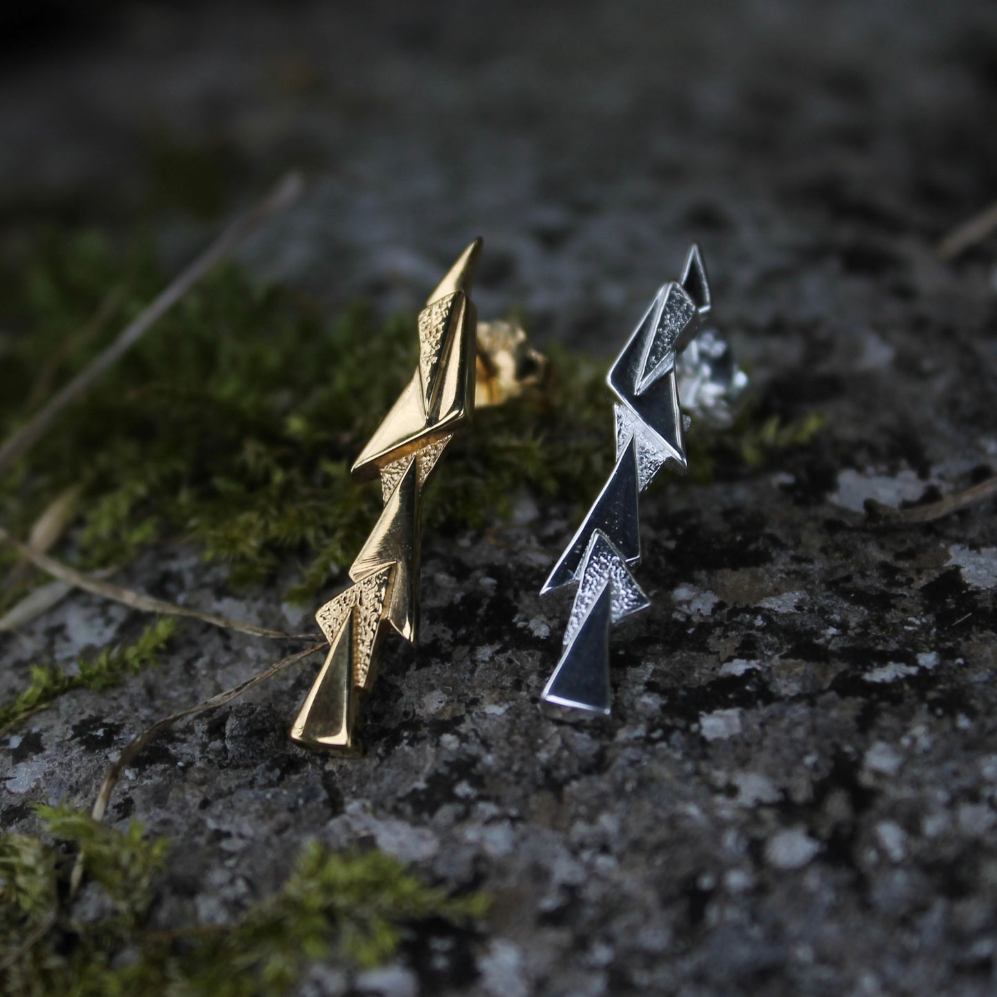 Shard Bar Earrings Silver