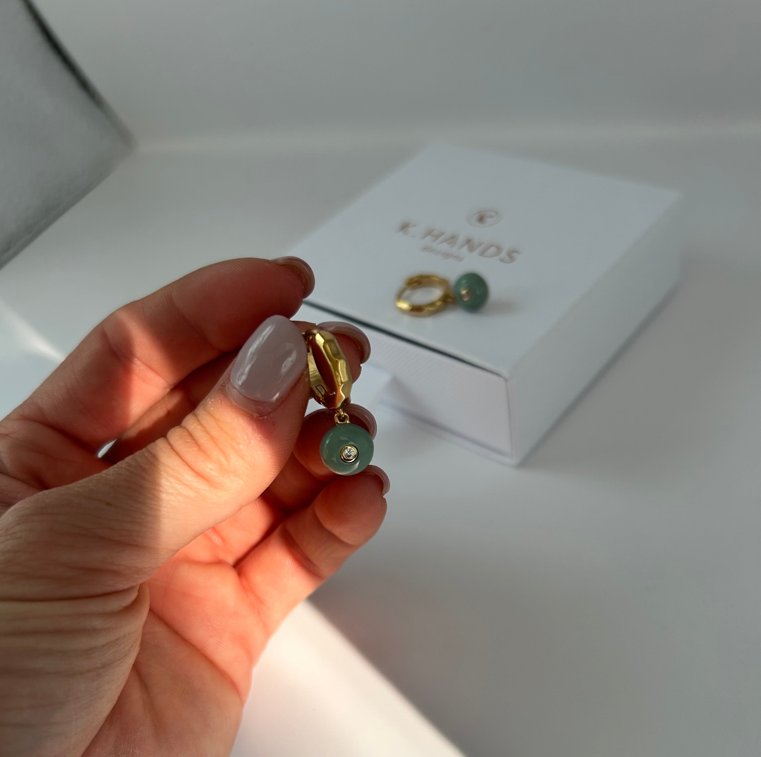 Mini Celt Hoops Sea Foam in Gold