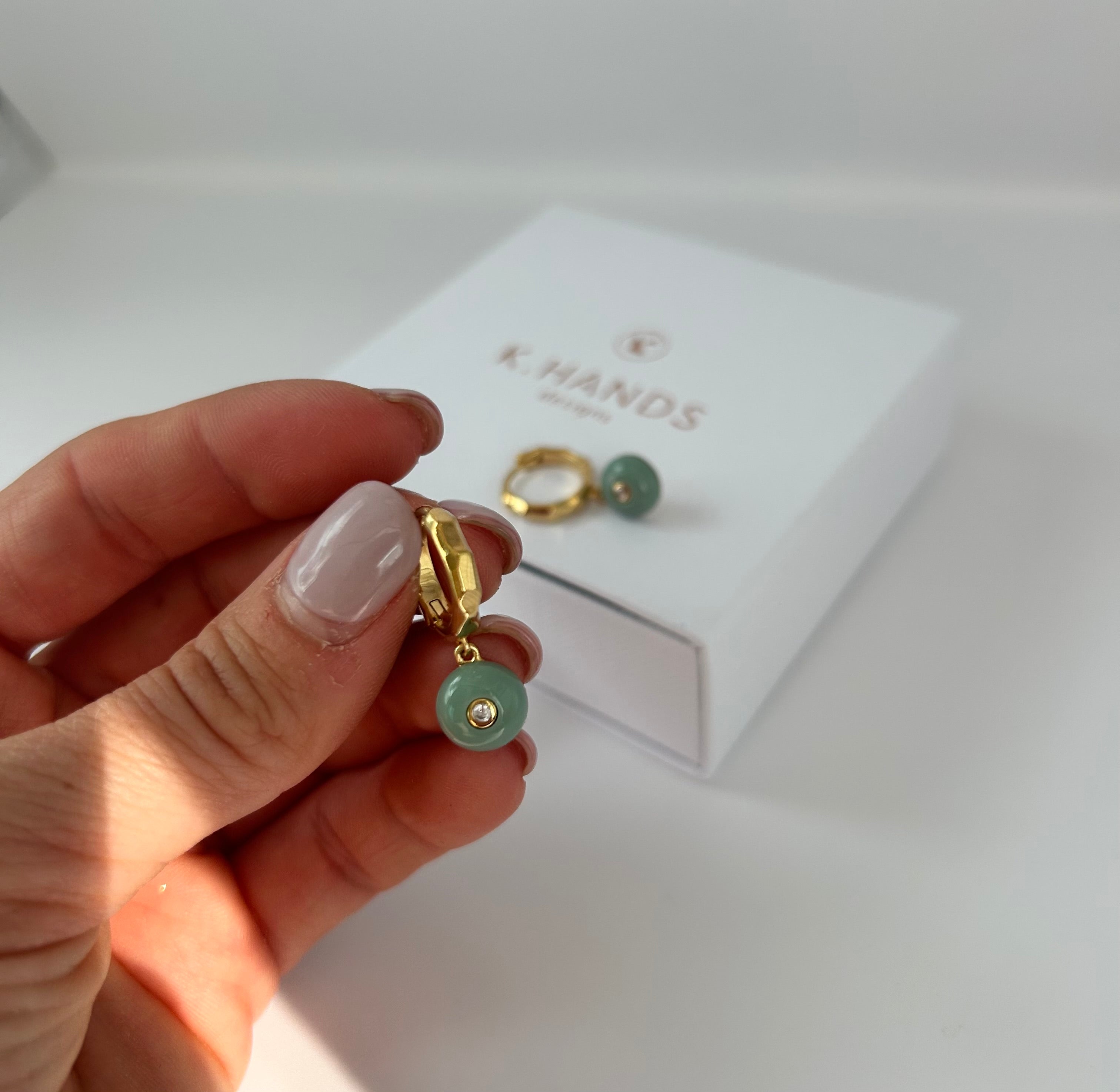 Mini Celt Hoops Sea Foam in Gold