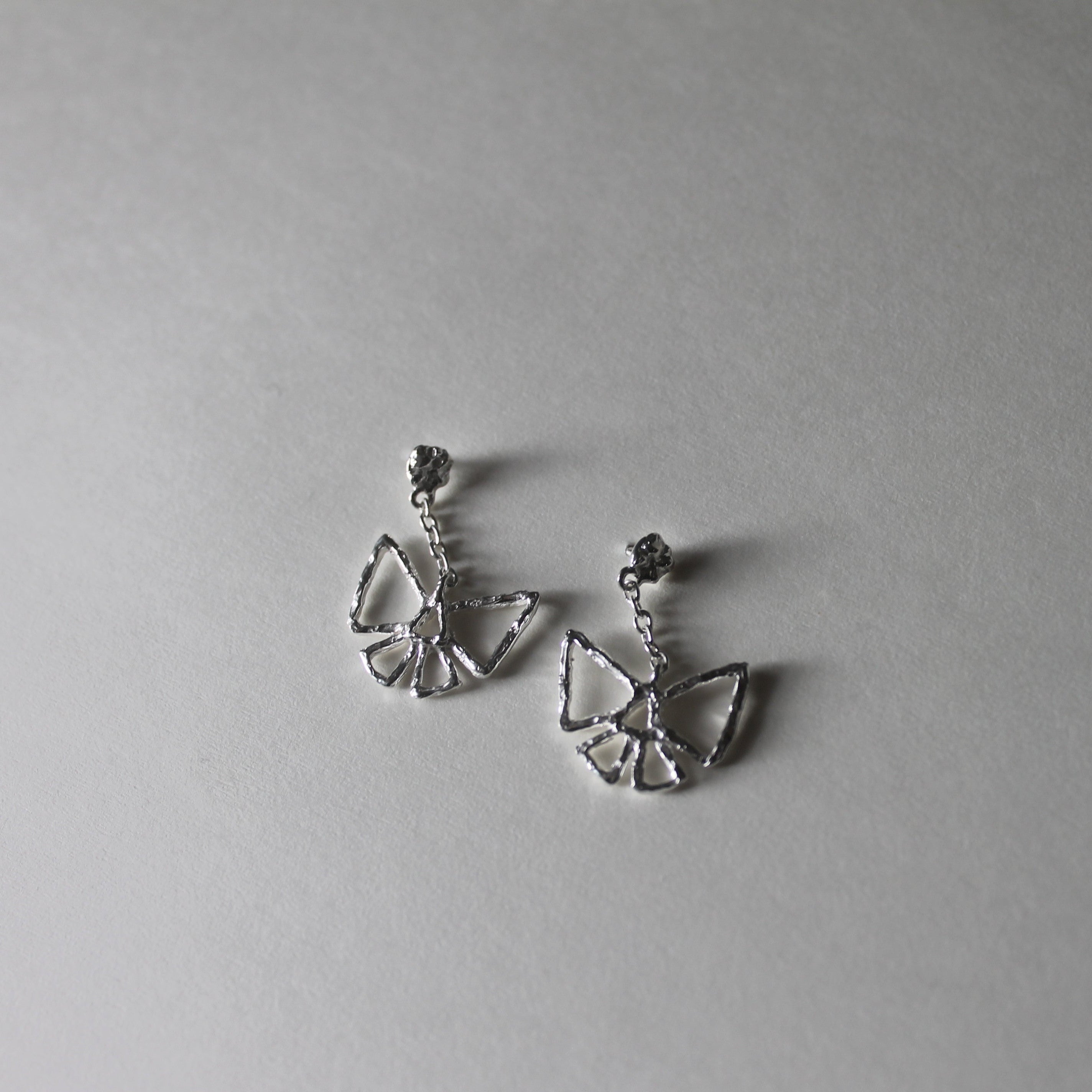 Bow Drop Earring Silver