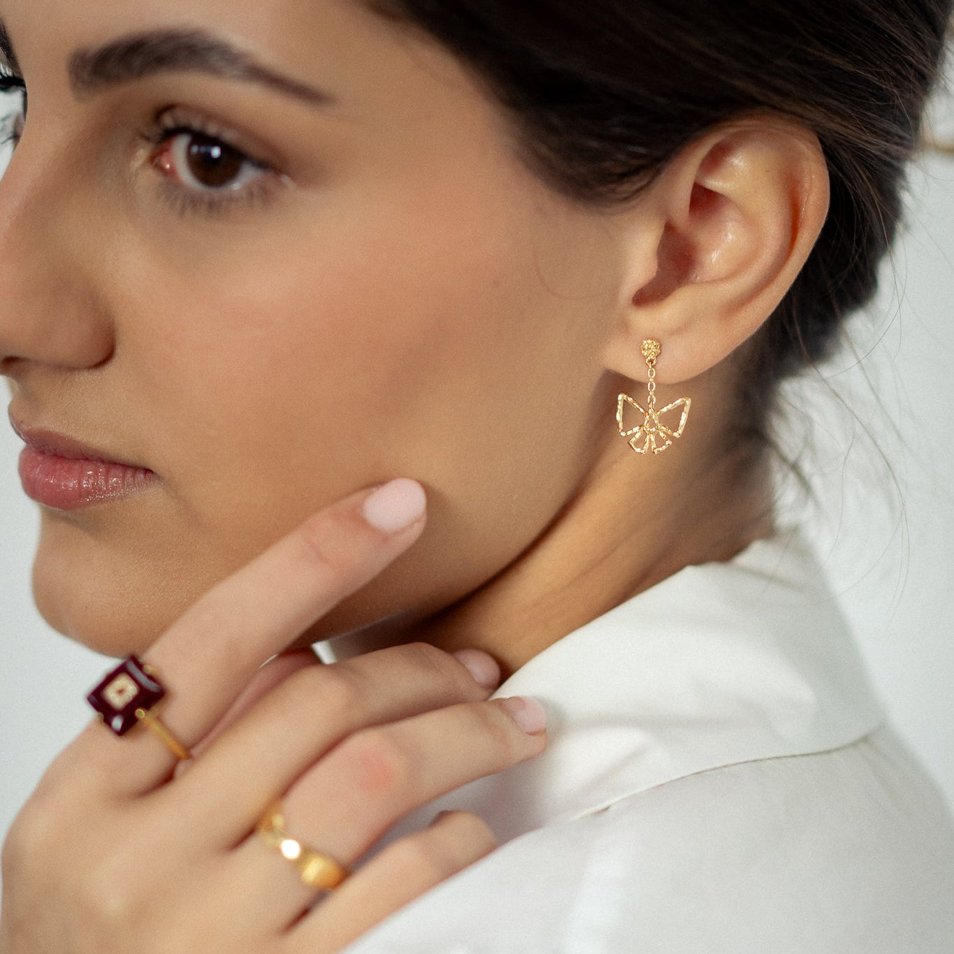 Bow Drop Earring Gold