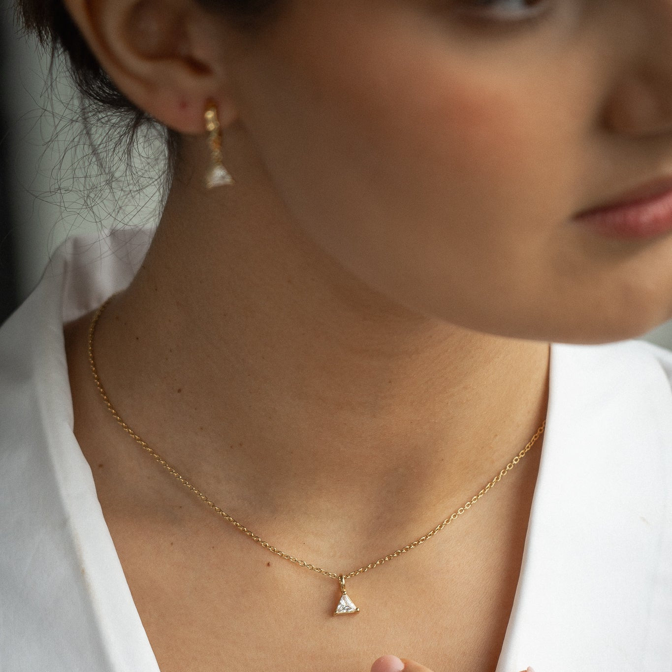 Prism Hoop Earring Gold