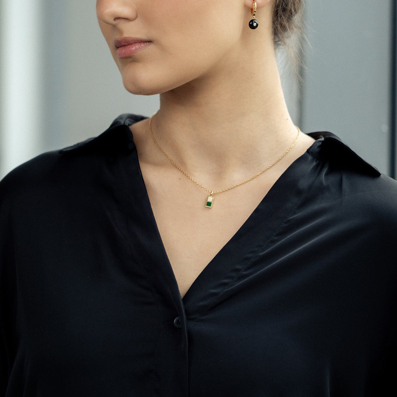 Mini Celt Hoops Black in Gold