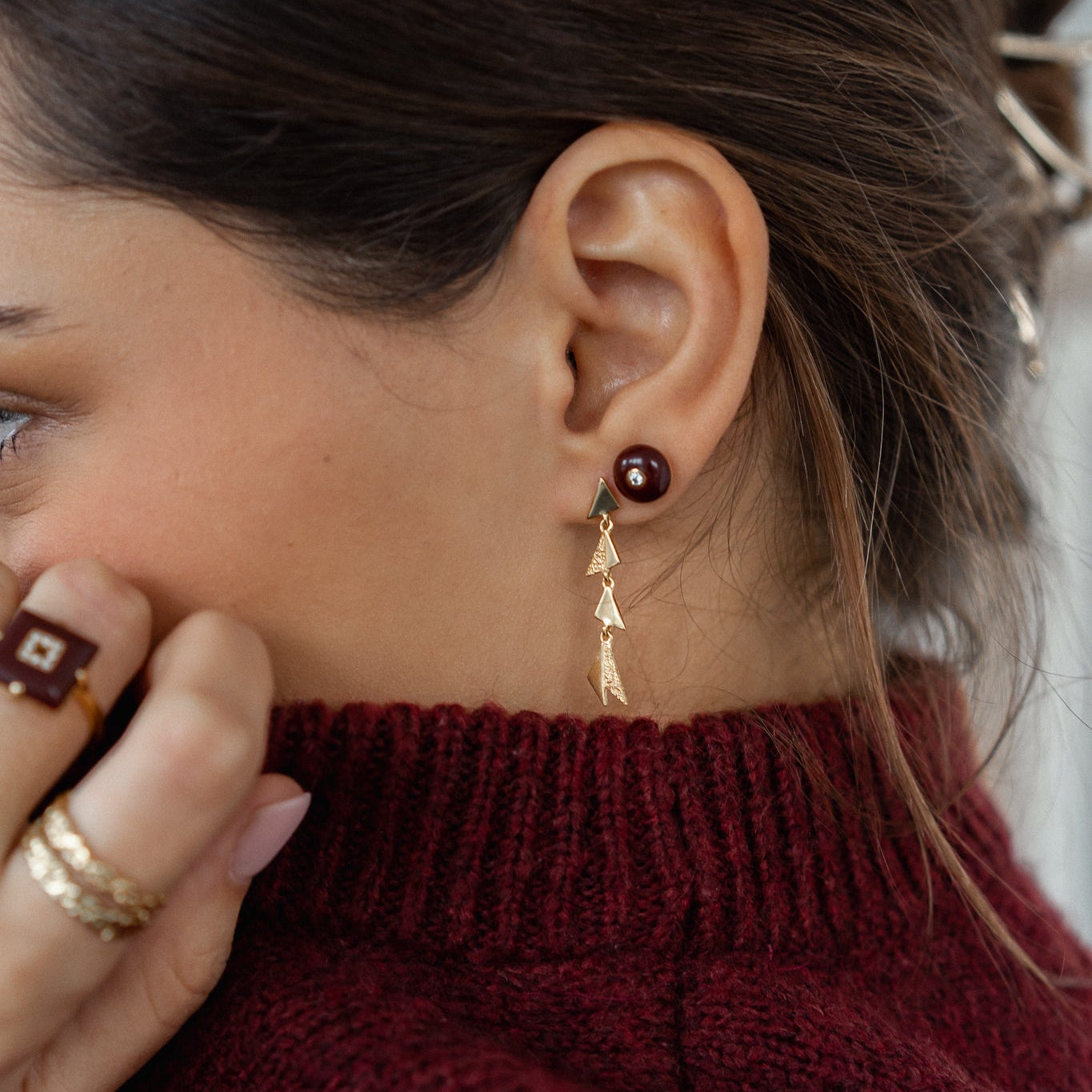 Shard Drop Earring Gold