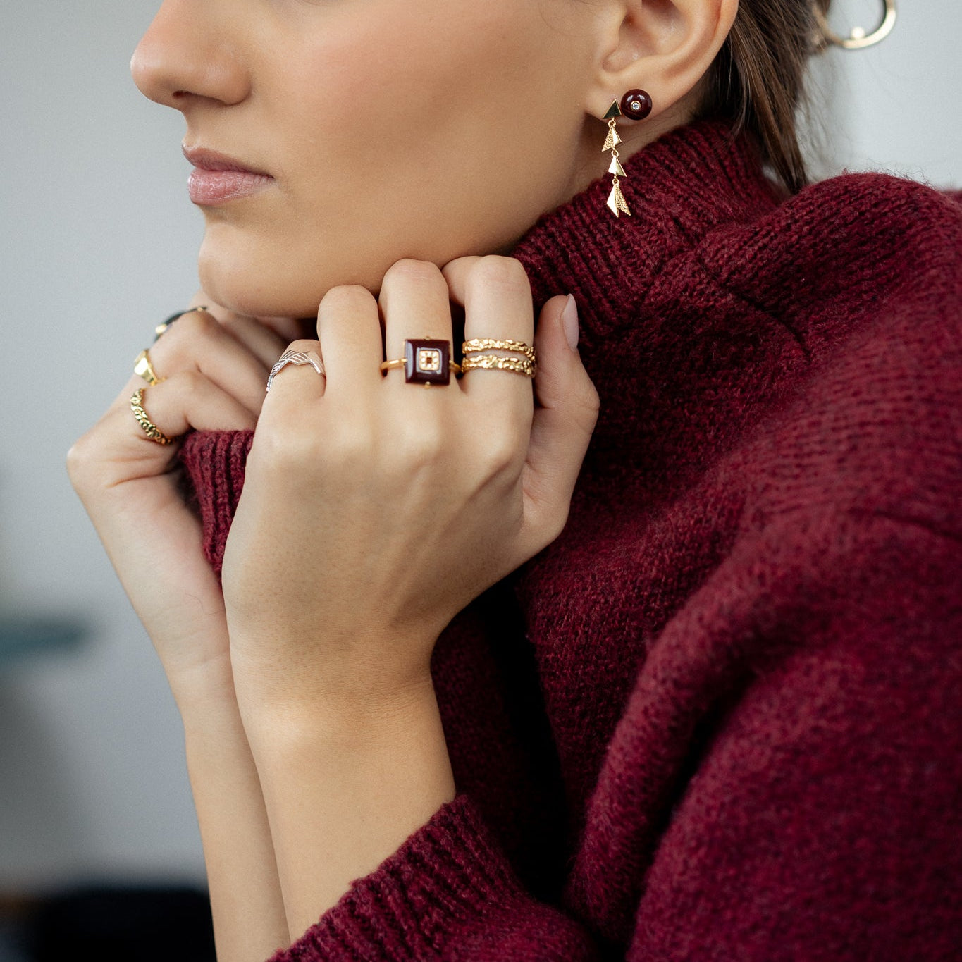 Shard Drop Earring Gold