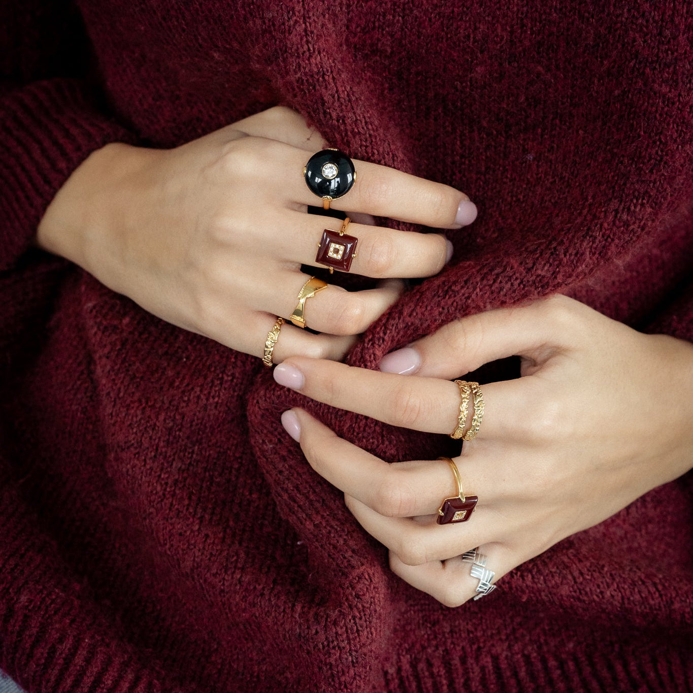 Core Ring Burgundy in Gold