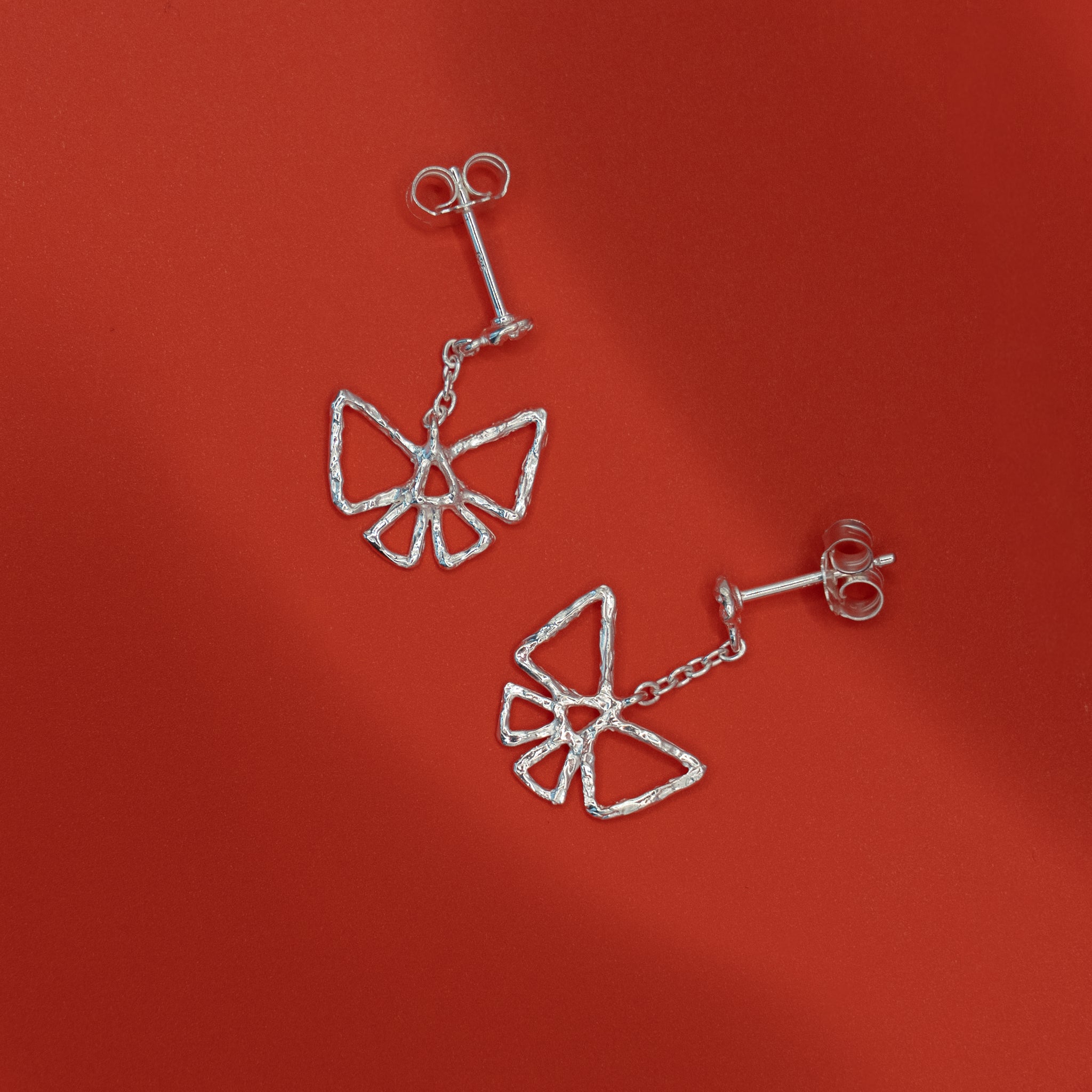 Bow Drop Earring Silver