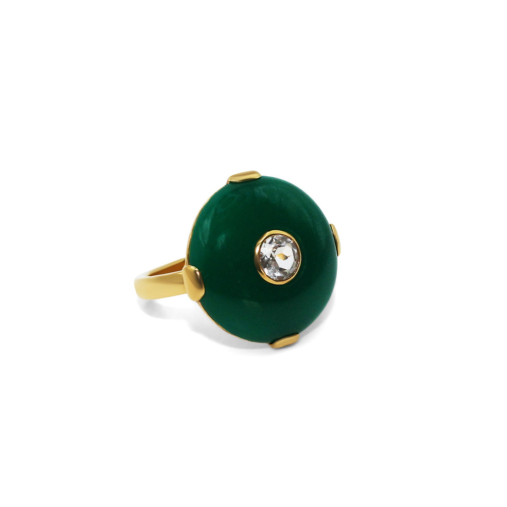 Celt Ring Green in Gold