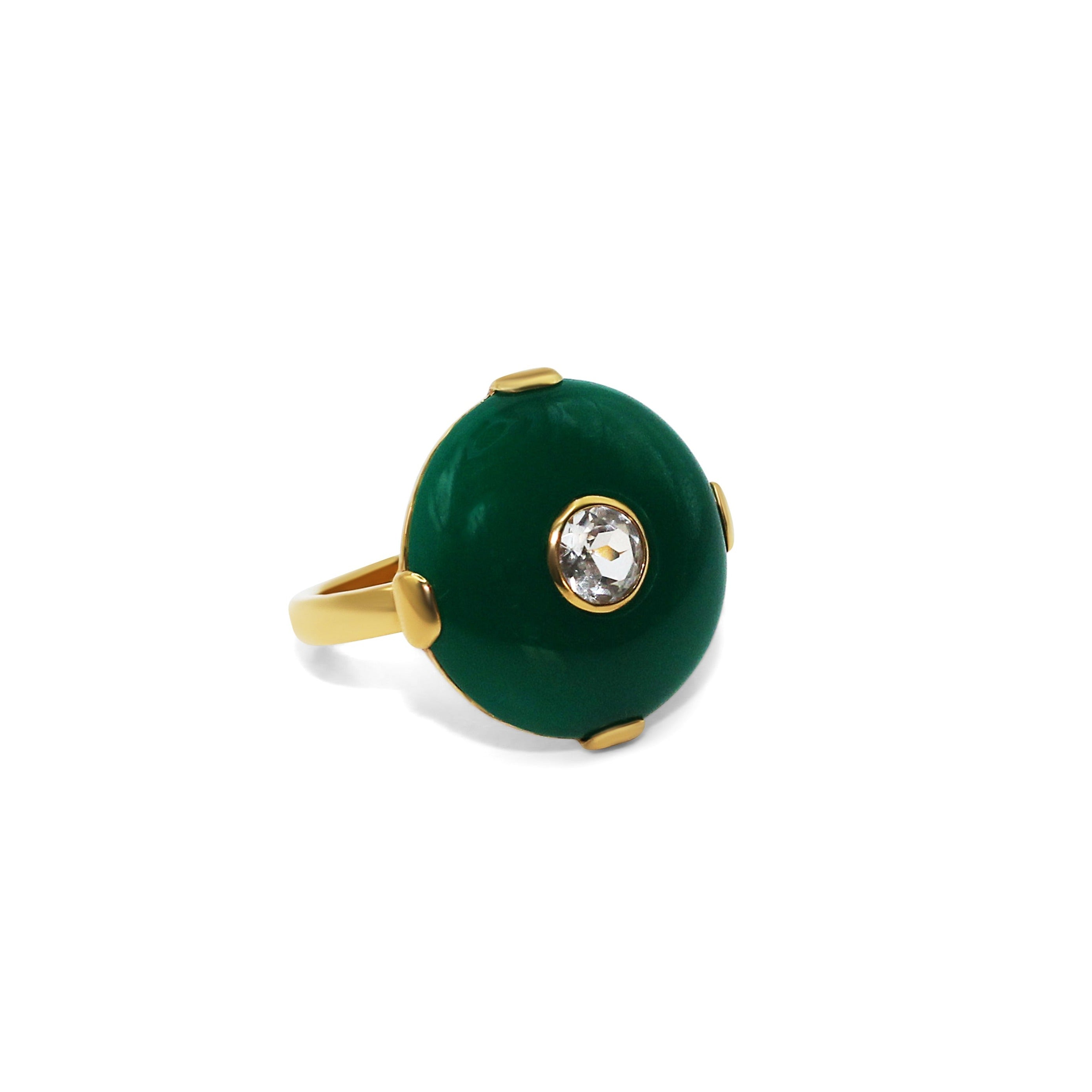 Celt Ring Green in Gold