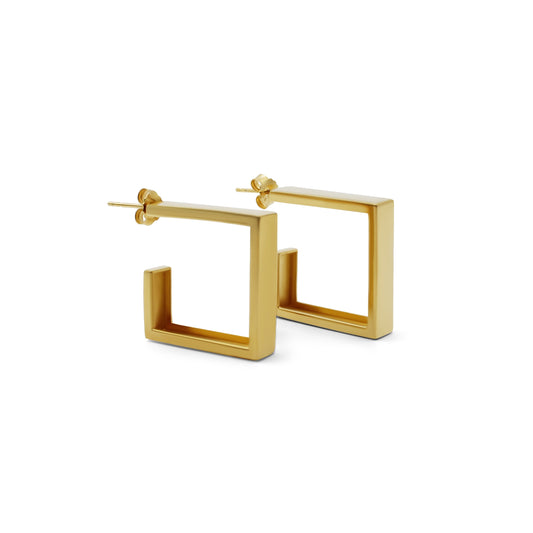 Box Earring Gold Earrings