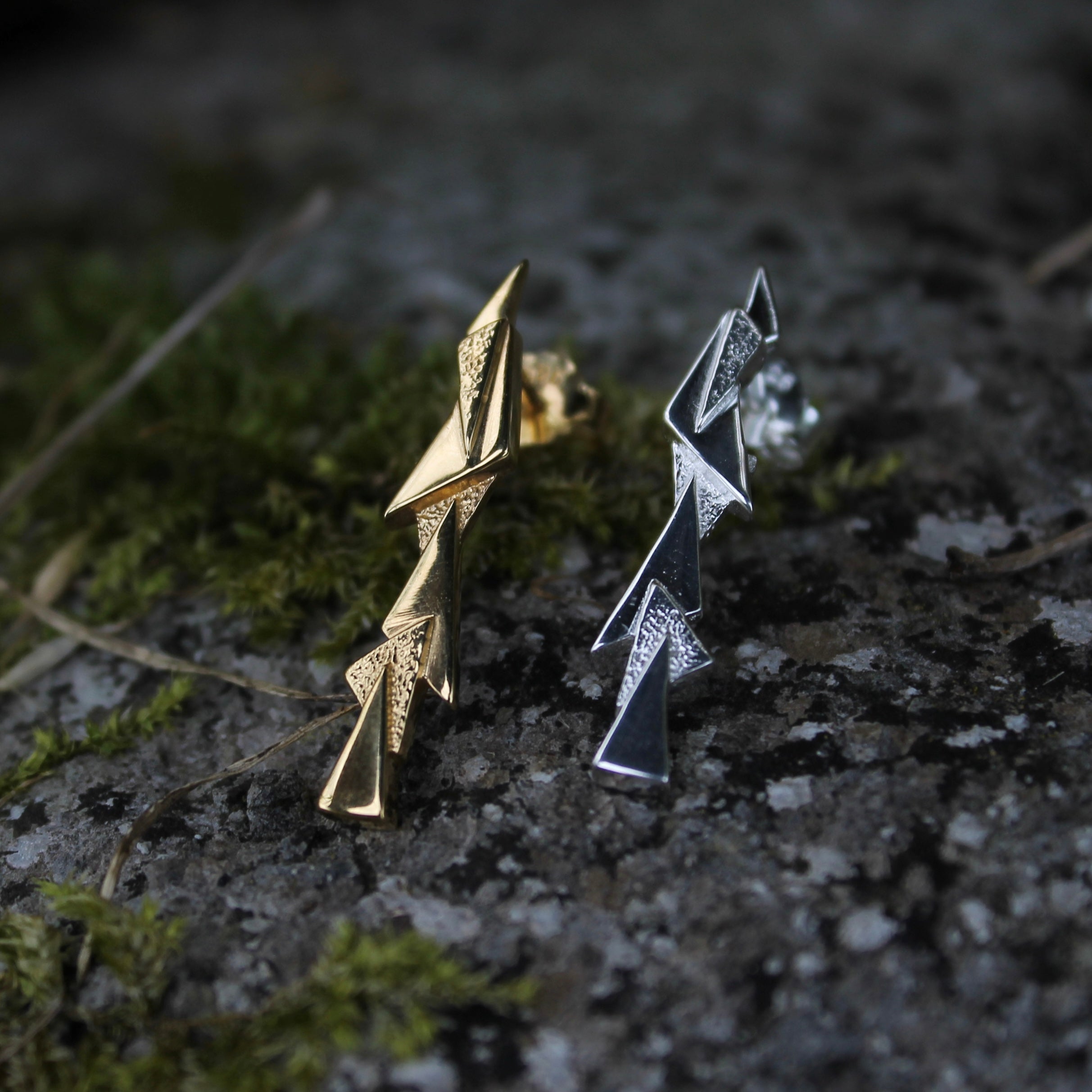 Shard Bar Earrings Silver